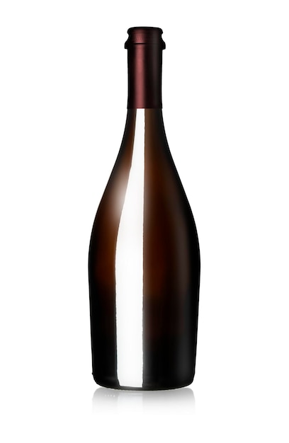 Red wine bottle isolated on a white background With clipping path