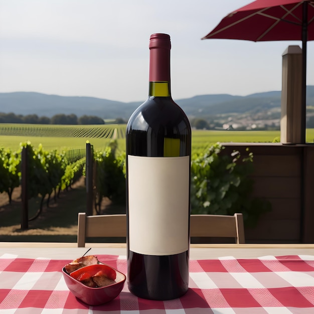 red wine bottle on a table