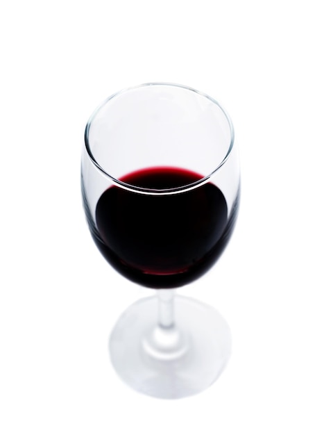 Red wine glass isolated