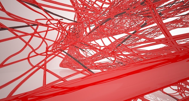 Photo a red wire structure with the word 