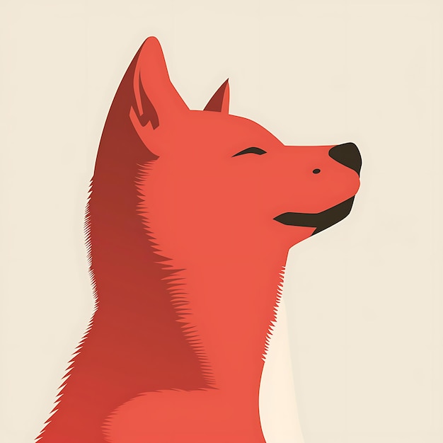 a red wolf with a red face and the words quot fox quot on it