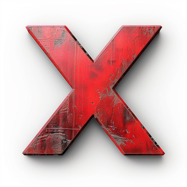 a red x with a white background and the letter x