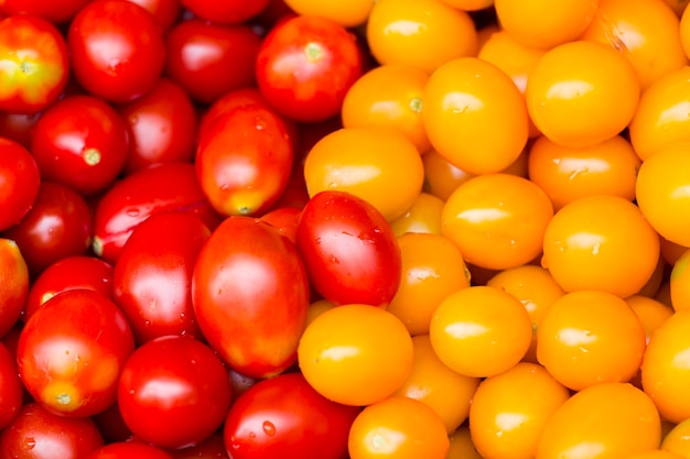 red and yellow cherry tomato