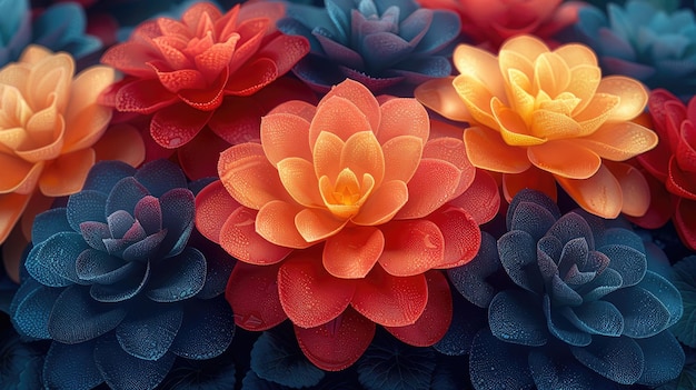 Red and yellow flower HD 8K wallpaper Stock Photographic Image