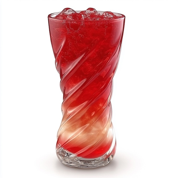 Photo a red and yellow glass with a red drink in it