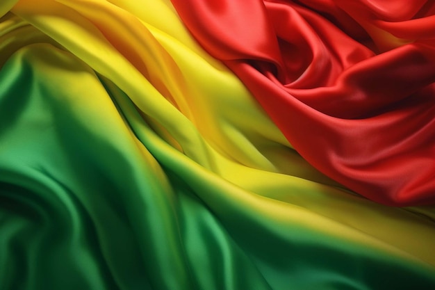 A red, yellow, green and yellow fabric with the word love on it.