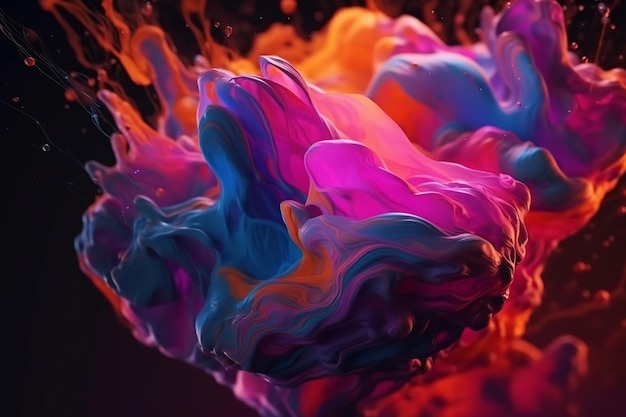 Red and yellow liquid splash Generative AI