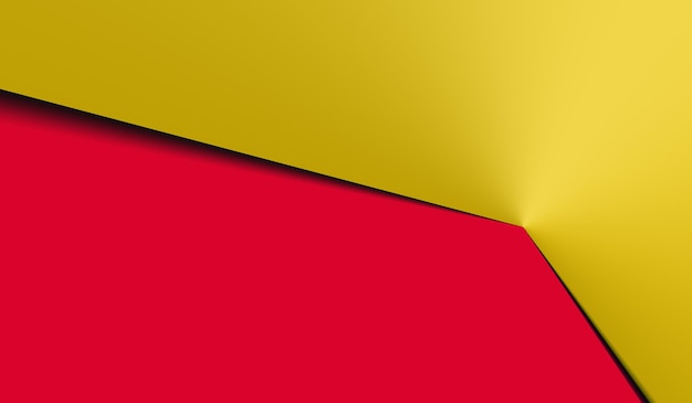 Red and yellow paper origami geometry abstract background