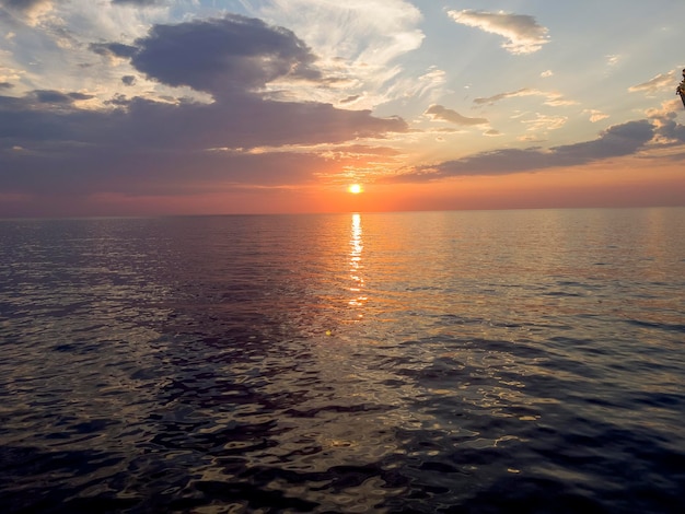 Reddish sunset at the Mediterranean Sea