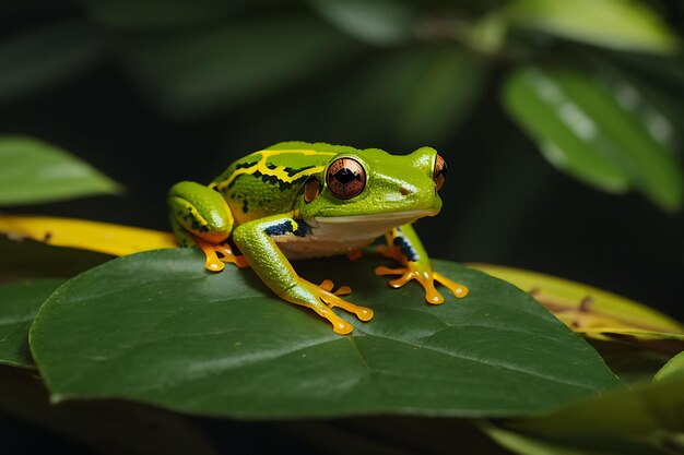 RedEyed Amazon Tree Frog on Large Palm LeafRedEyed Amazon Tree FrogRedEyed Amazon Tree Frog