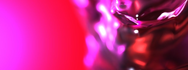 Redpink gradient beautiful liquid abstract and blurred background 3D illustration 3D rendering