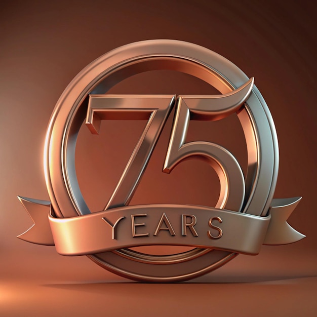 Photo refined 75th anniversary badge design for posters and packaging