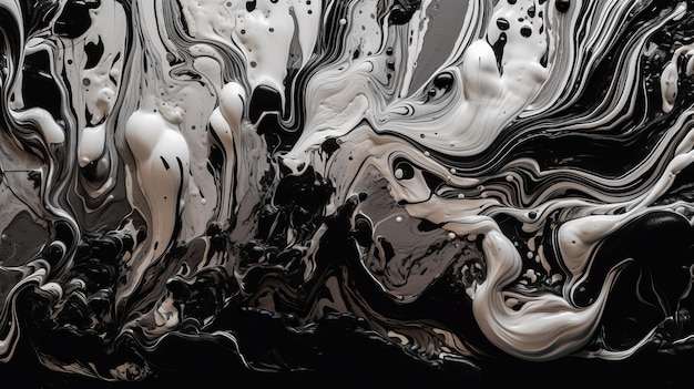 Refined Black and White Paint Spirals AI Generation