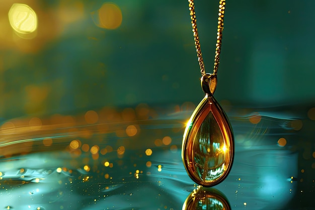 reflection background gold pendant precious glass