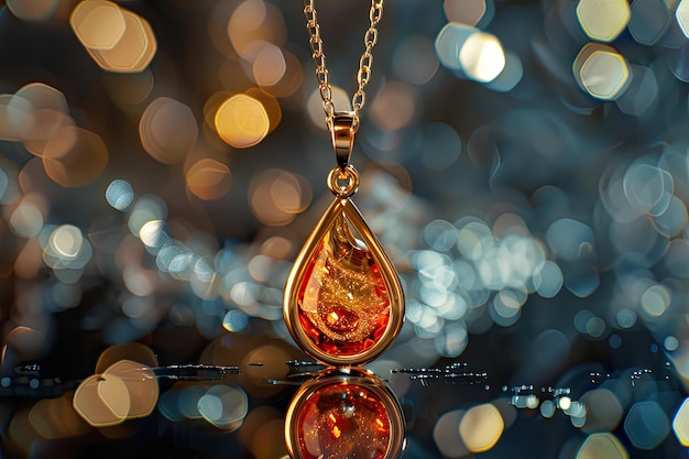 reflection background gold pendant precious glass