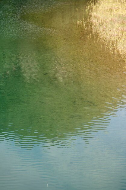 Photo reflection of clouds in lake