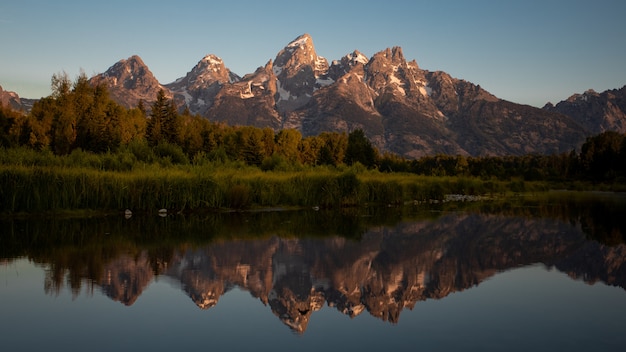 The Reflection of Grand Teton National Park During Sunrise