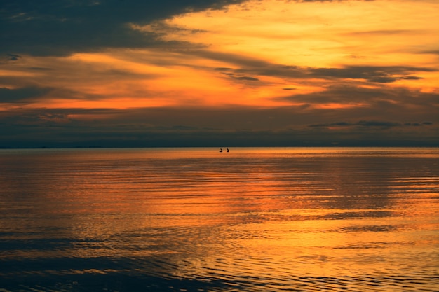 reflection and shadow of the sea and sky