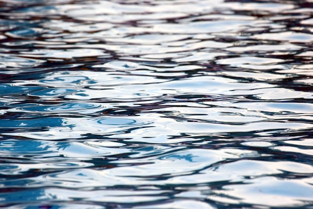 The reflection of the sky in the wind on the water. abstraction in nature