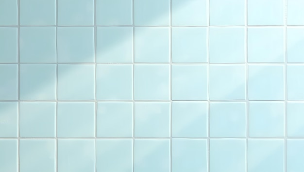 Photo reflective and glazed light blue tiles in a crisp bathroom setting