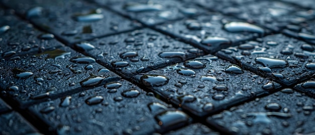 Reflective Raindrops on Dark Tiles Minimalist Perspective Concept Minimalist Photography Reflections Rainy Days Dark Tiles Atmosphere