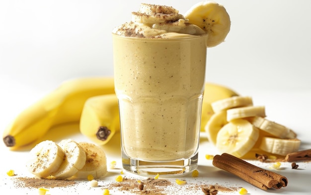 A refreshing banana smoothie with a hint of cinnamon