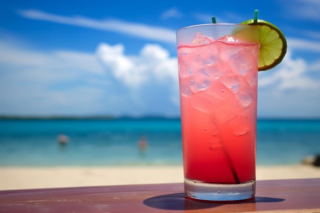 Refreshing beachside tropical drink