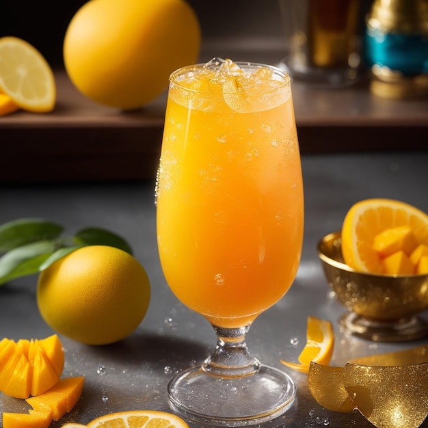 Refreshing Citrus in a Glass with Fresh Fruit