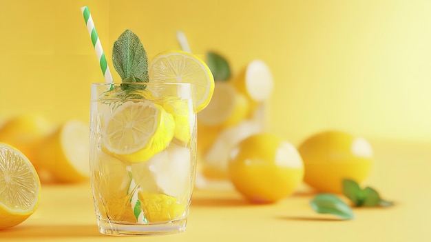 Photo a refreshing citrus spritzer cocktail served in a stemless wine glass and invigorating drink option perfect for hot summer days