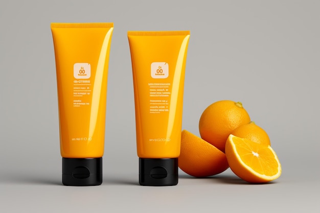 Refreshing CitrusThemed Cosmetic Packaging Design Mockup