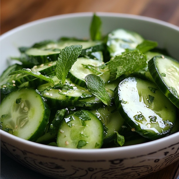 A refreshing cucumber and mint salad for spring