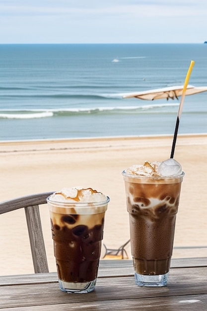 Refreshing Frozen Dairy Drink by the Beach