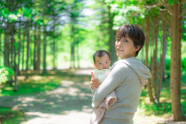 Refreshing green and parent and child