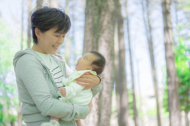 Refreshing green and parent and child