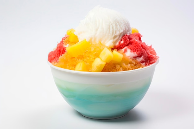 Refreshing Hawaiian Banana Shaved Ice Dessert in a Cup Perfect Summer Drink for Carnival Fair or