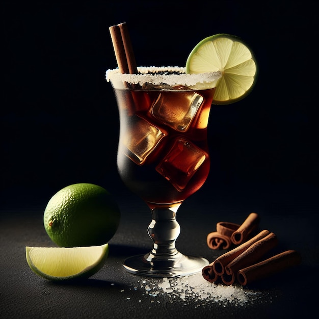 Refreshing Iced Tea with Lemon Slices and Ice Cubes Food Photography