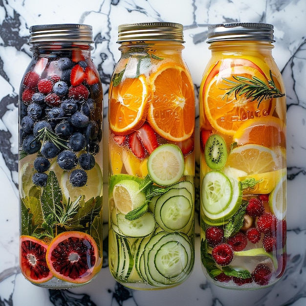 Refreshing Infused Water with Mixed Citrus Fruits