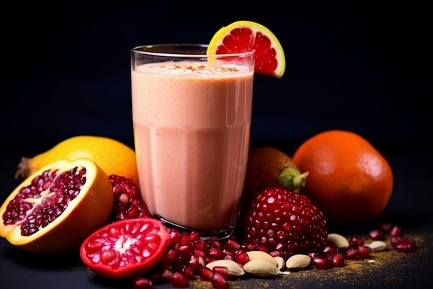 Refreshing and nutritious fruit smoothie made with fresh fruits Generative Ai