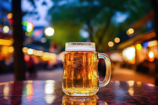 Refreshing Oktoberfest Brew Glass of Freshly Brewed Beer Generative AI