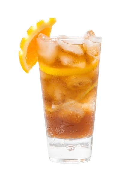 Refreshing orange cocktail isolated on white background,clipping Path