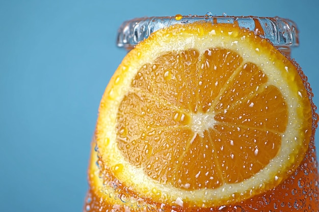 Photo refreshing orange soda in a retro bottle photo