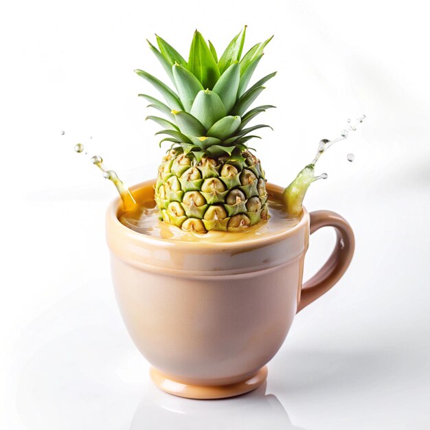 Photo refreshing pineapple juice tropical flavor in every sip