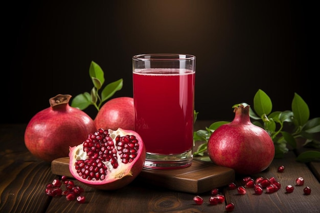 Refreshing Pomegranate Juice on a Wooden Table Pomegranate juice image photography