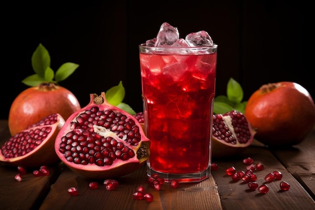 Refreshing Pomegranate Juice on a Wooden Table Pomegranate juice image photography