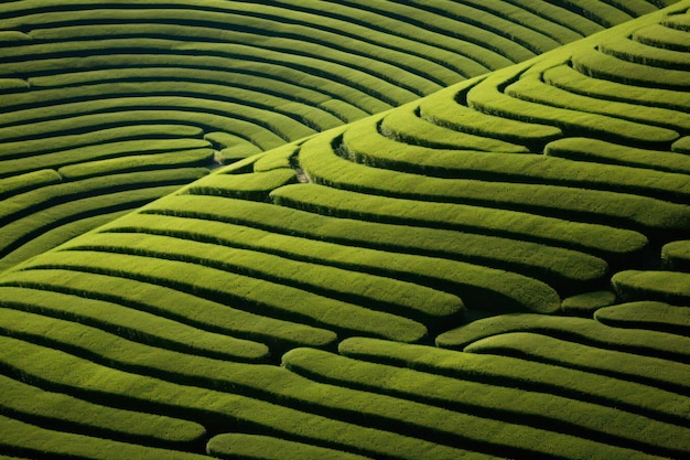 Refreshing Serenity A Vibrant Green Tea Plantation in the Asian Countryside