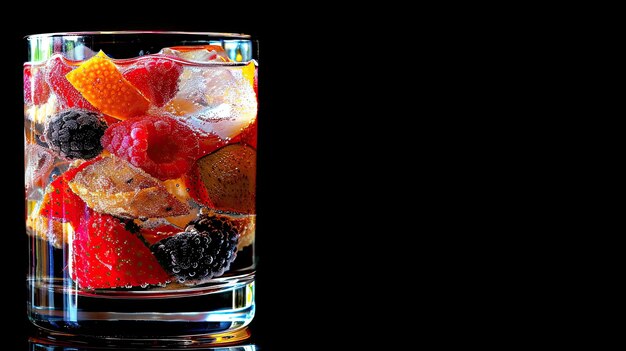 Refreshing Spanish Sangria with Fresh Fruits in a Glass