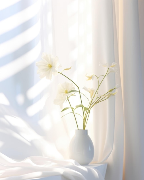 A refreshing spring morning captured in an scene featuring a light breeze entering the room through