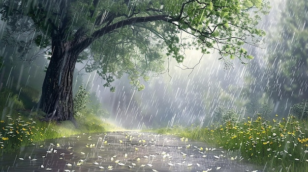 Refreshing Spring Rain Earths Renewal