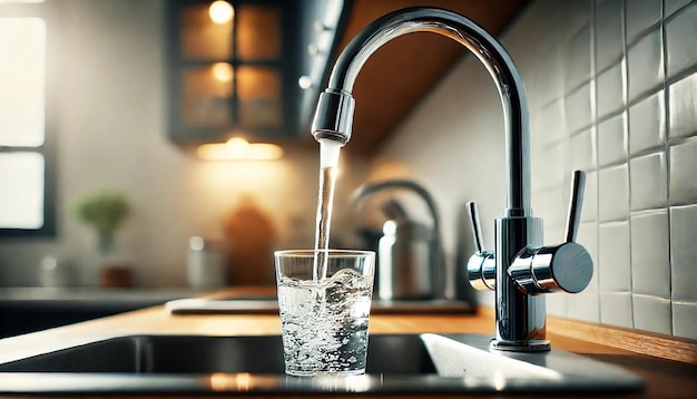 Refreshing Tap Water in a Modern Kitchen