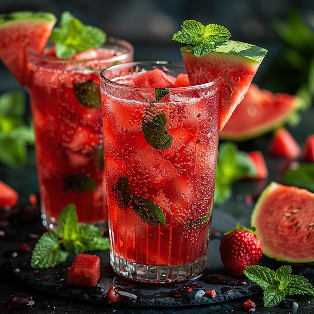 Refreshing Watermelon Drink with Mint